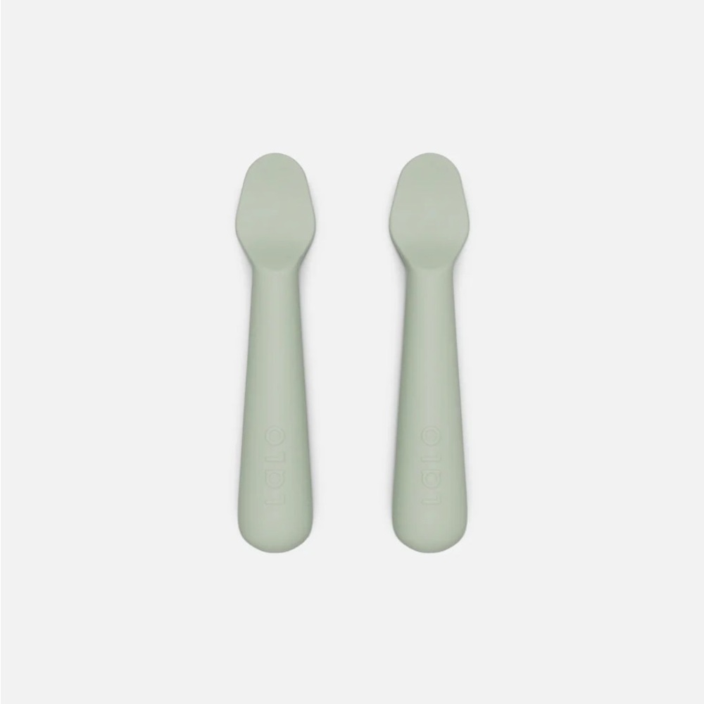 Sage Green Silicone Baby Spoons